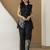 Women’s black cambric cotton embroidery work co-ord set with shirt style top and straight pant