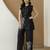 Women’s black cambric cotton embroidery work co-ord set with shirt style top and straight pant