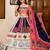 Multicolor Printed Muslin Cotton Blend Mirror Work Navratri Lehenga Choli