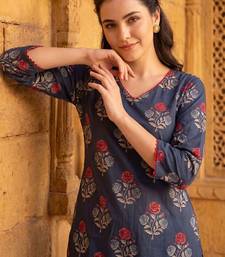 Women Floral Printed Regular Pure Cotton Kurta with Trousers
