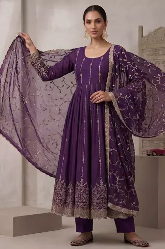 Designer jambli heavy zari & sequins work anarkali gown