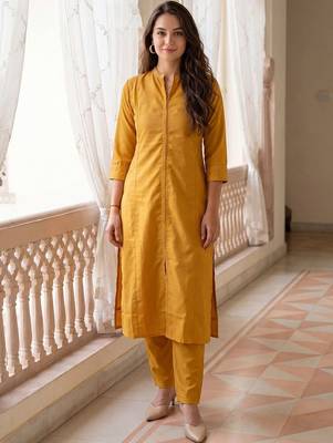 Women Regular Thread Work Kurta with Trousers 6