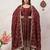 Designer maroon heavy zari & sequins work anarkali gown