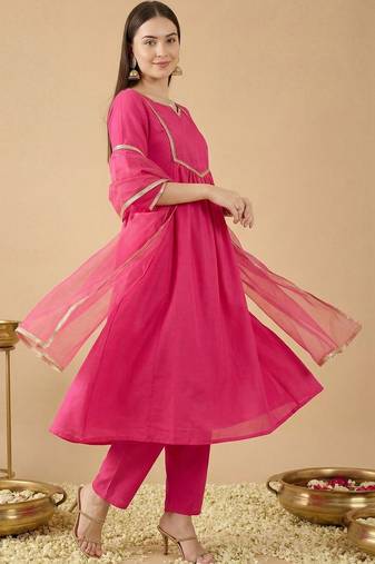 Women Empire Kurta with Trousers & With Dupatta