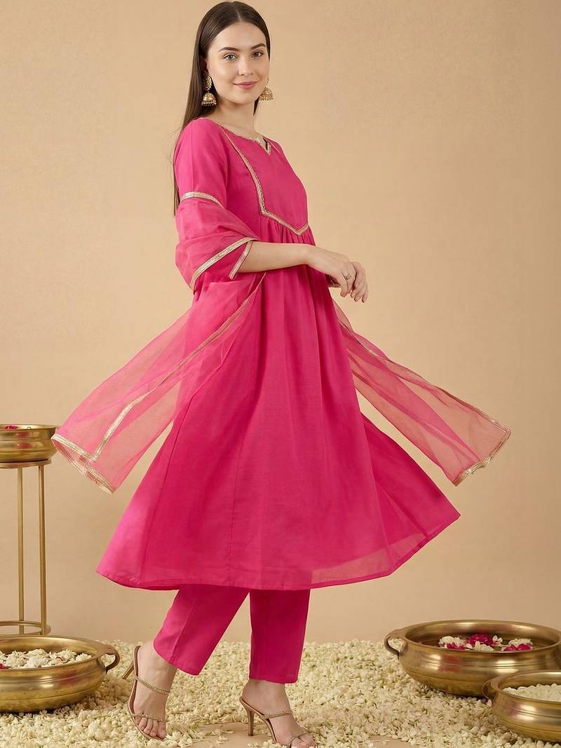 Women Empire Kurta with Trousers & With Dupatta