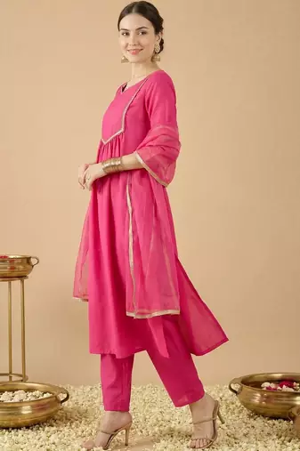 Women Empire Kurta with Trousers & With Dupatta