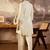 Geometric Printed Shirt Collar A-Line Kurta With Trousers