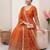 Designer orange heavy zari & sequins work anarkali gown