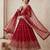 Designer red  heavy zari & sequins work anarkali gown