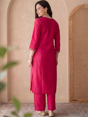 Women Ethnic Motifs Embroidered Regular Thread Work Kurta with Trousers & With Dupatta 5
