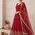 Designer red  heavy zari & sequins work anarkali gown