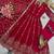 Designer red  heavy zari & sequins work anarkali gown