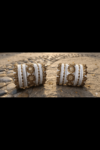 Handmade Bangle Golden white combination for girls and woman