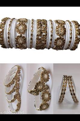Handmade Bangle Golden white combination for girls and woman 2