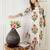 Women Floral Printed Pleated Pure Cotton Kurta with Trousers