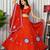 Orange Embroidery and sequins And Aari mirror Silk Blend Lahenga Choli Set 