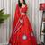 Orange Embroidery and sequins And Aari mirror Silk Blend Lahenga Choli Set 