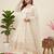 Designer white heavy zari & sequins work anarkali gown