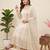 Designer white heavy zari & sequins work anarkali gown