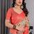 Cream Color digital floral prints And zari woven Work Linen Saree