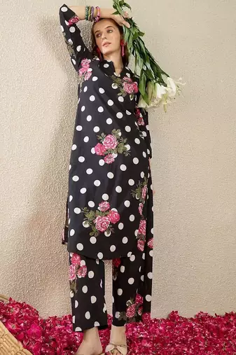 Women Floral Printed Regular Pure Cotton Kurta with Trousers