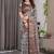 Grey Color digital floral prints And zari woven Work Linen Saree