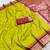 parrot green soft silk blend saree with zari weaving meenakari design