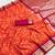Orange soft banarasi silk saree with zari weaving meenakari design