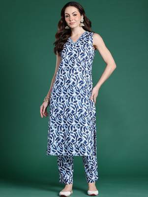 Printed Pure Cotton Kurta with Trousers 4