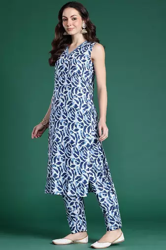 Printed Pure Cotton Kurta with Trousers