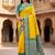 Yellow soft banarasi silk saree with zari weaving meenakari design