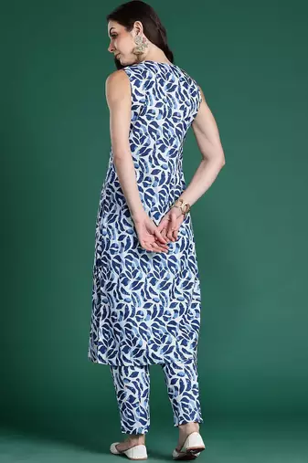 Printed Pure Cotton Kurta with Trousers