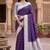 Purple soft banarasi silk saree with zari weaving meenakari design