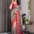 Wine Color digital floral prints And zari woven Work Linen Saree