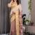 Yellow Color digital floral prints And zari woven Work Linen Saree