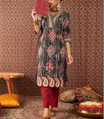 Women Ethnic Motifs Printed Regular Pure Cotton Kurta with Trousers