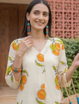 Women Printed Regular Pure Cotton Kurta with Trousers 3