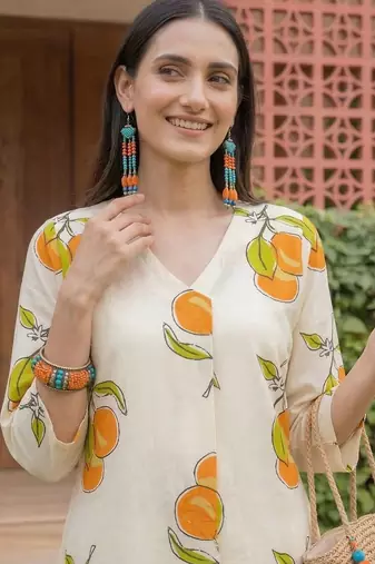 Women Printed Regular Pure Cotton Kurta with Trousers