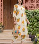 Women Printed Regular Pure Cotton Kurta with Trousers