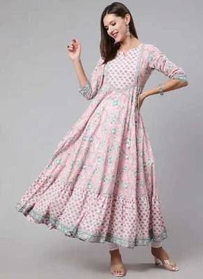 Women   Cotton Floral Printed Anarkali Kurta 1