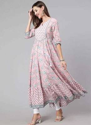 Women   Cotton Floral Printed Anarkali Kurta 2
