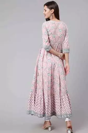 Women   Cotton Floral Printed Anarkali Kurta