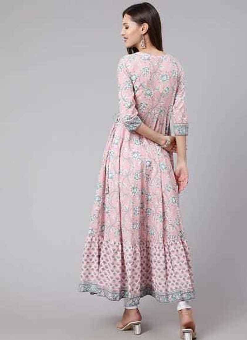 Women   Cotton Floral Printed Anarkali Kurta