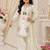 White japan satin rich embroidery with sequence work dress set for girls kids