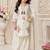 White japan satin rich embroidery with sequence work dress set for girls kids