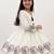 White soft rayon floral thread embroidery pattern work dress set for girls kids