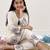 White soft rayon floral thread embroidery pattern work dress set for girls kids
