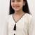White soft rayon floral thread embroidery pattern work dress set for girls kids