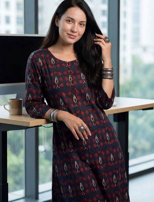 Women Ethnic Motifs Printed Regular Pure Cotton Kurta with Trousers 2