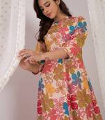 Women Floral Printed Regular Pure Cotton Kurta with Trousers